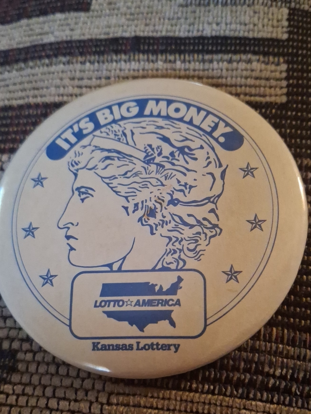 It's Big Money Collectible Pin - Cream & Blue
